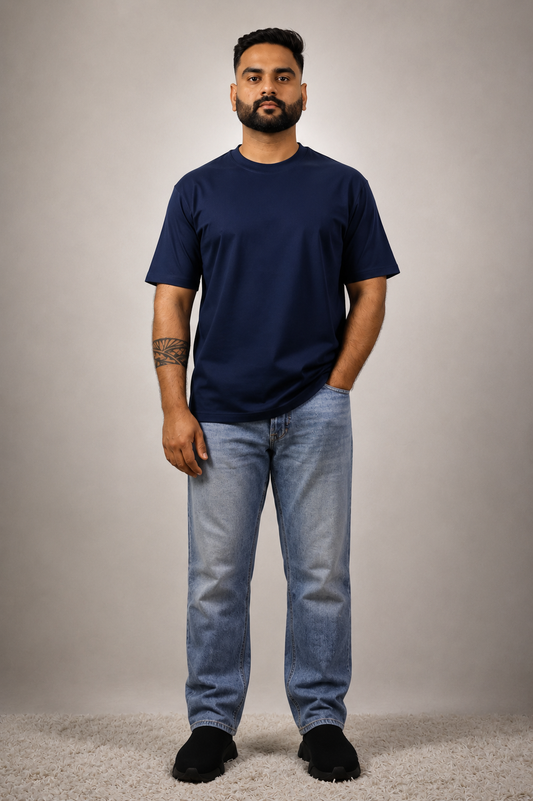 Navy Blue Cotton T shirt