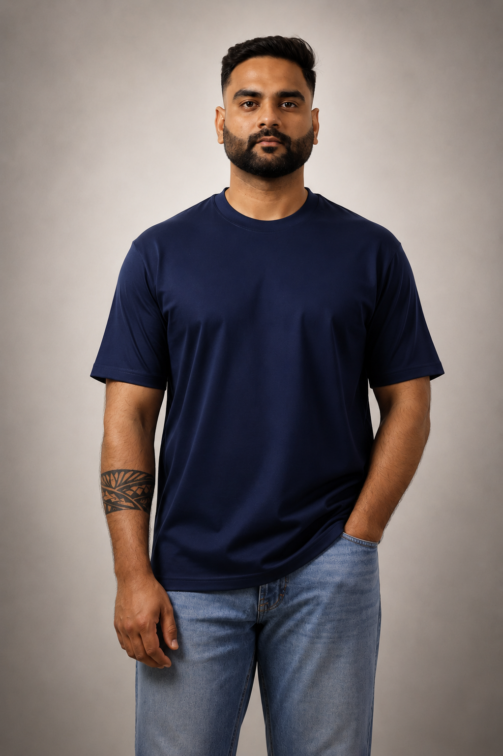 Navy Blue Cotton T shirt