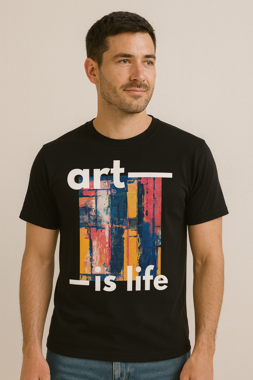 Art Is Life – Premium Abstract Graphic T-Shirt | 100% Cotton | Mad Rakkoon