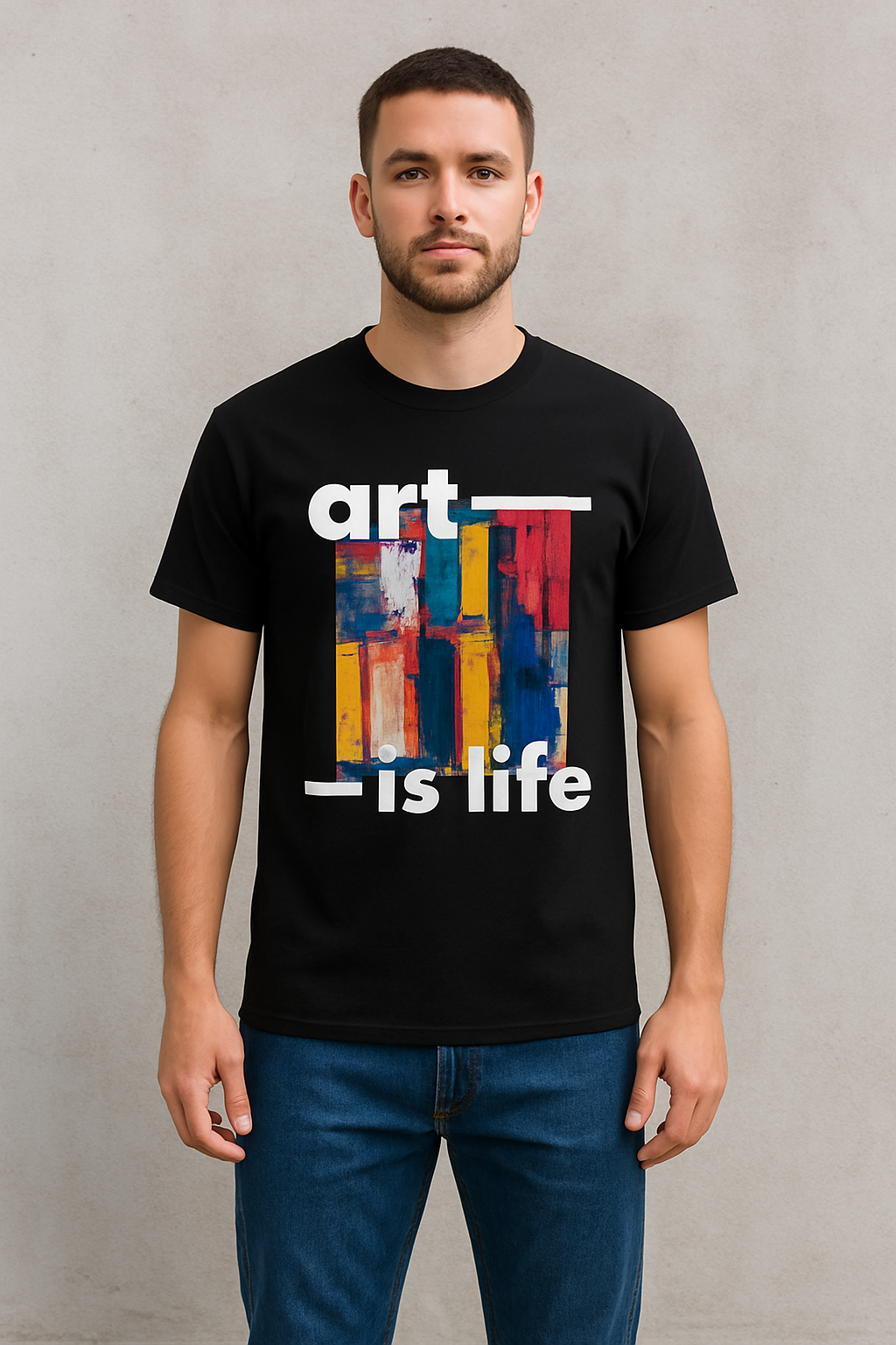 Art Is Life – Premium Abstract Graphic T-Shirt | 100% Cotton | Mad Rakkoon