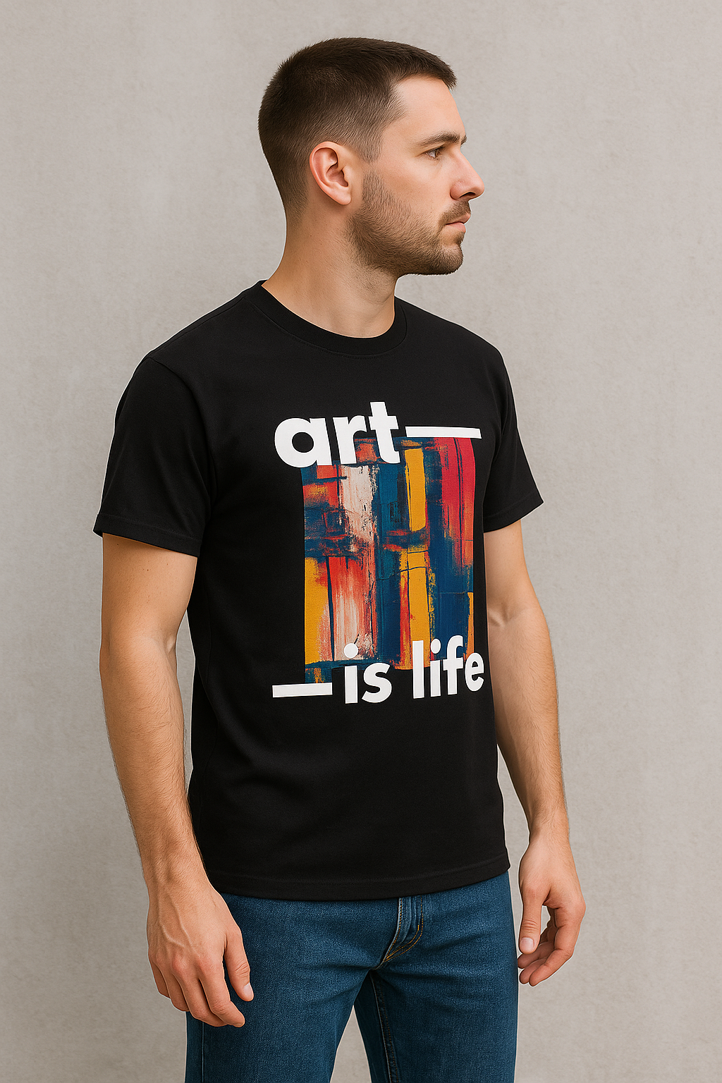 Art Is Life – Premium Abstract Graphic T-Shirt | 100% Cotton | Mad Rakkoon