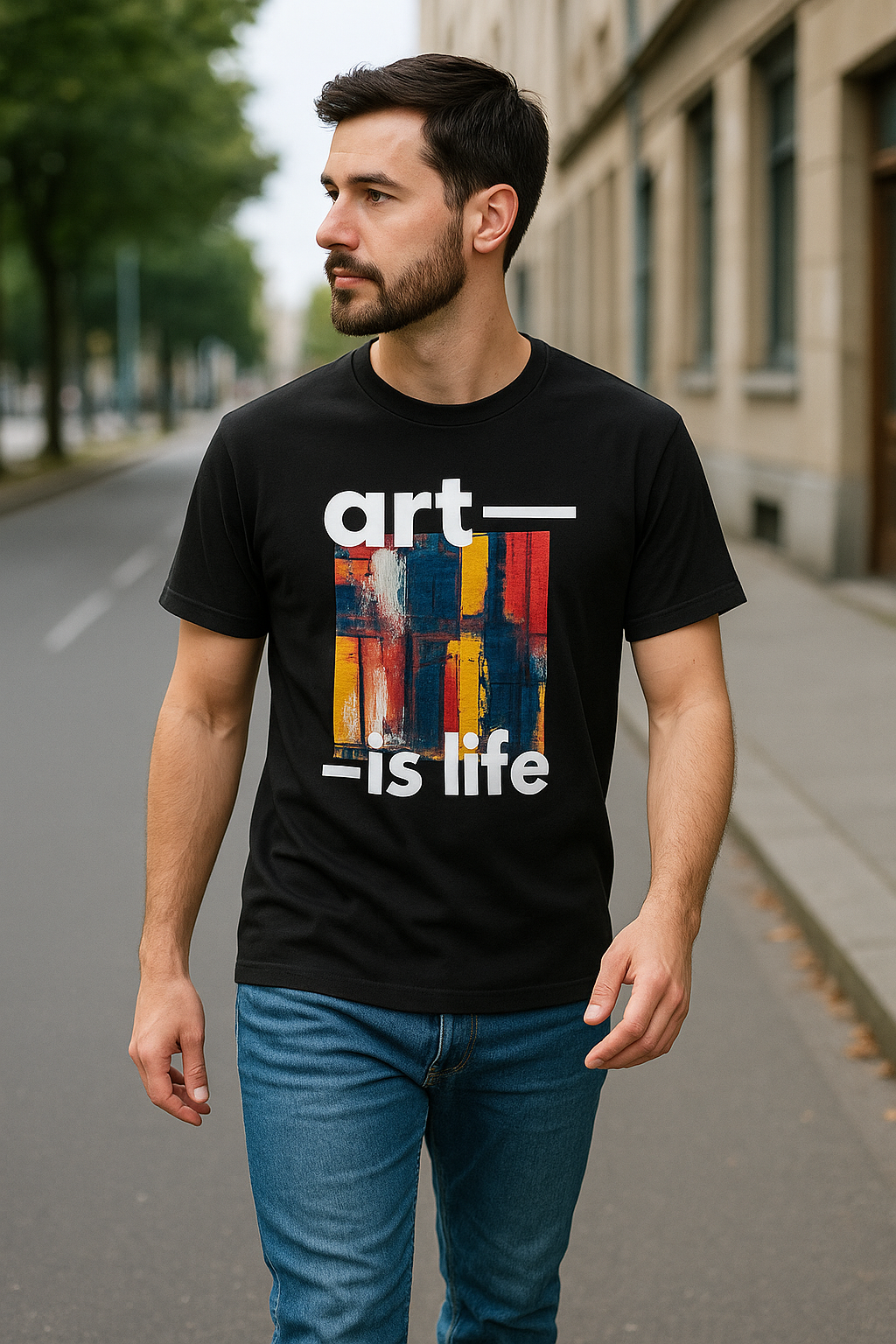 Art Is Life – Premium Abstract Graphic T-Shirt | 100% Cotton | Mad Rakkoon