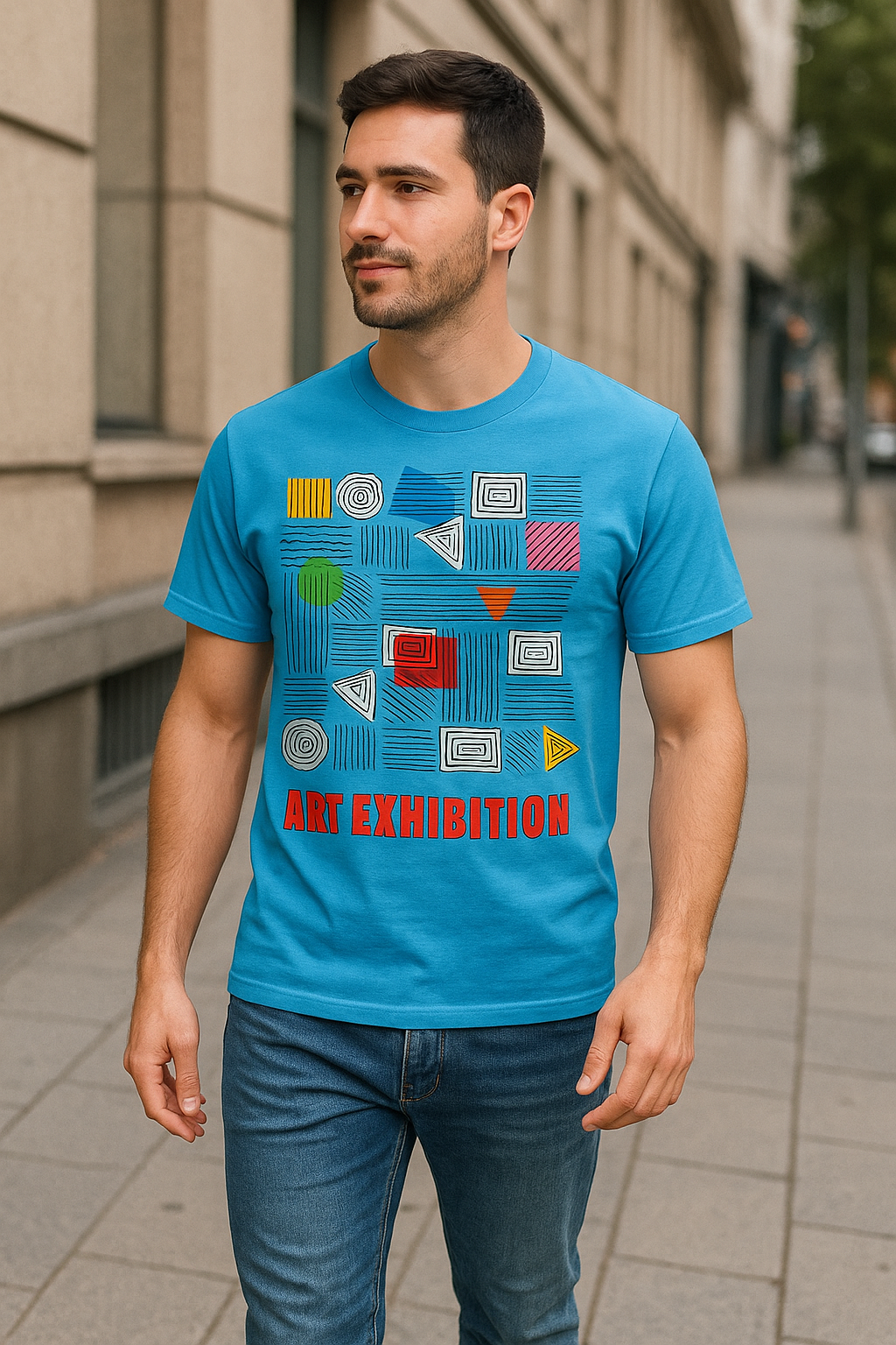 Art Exhibition Retro Graphic Tee – Premium 100% Cotton | Mad Rakkoon