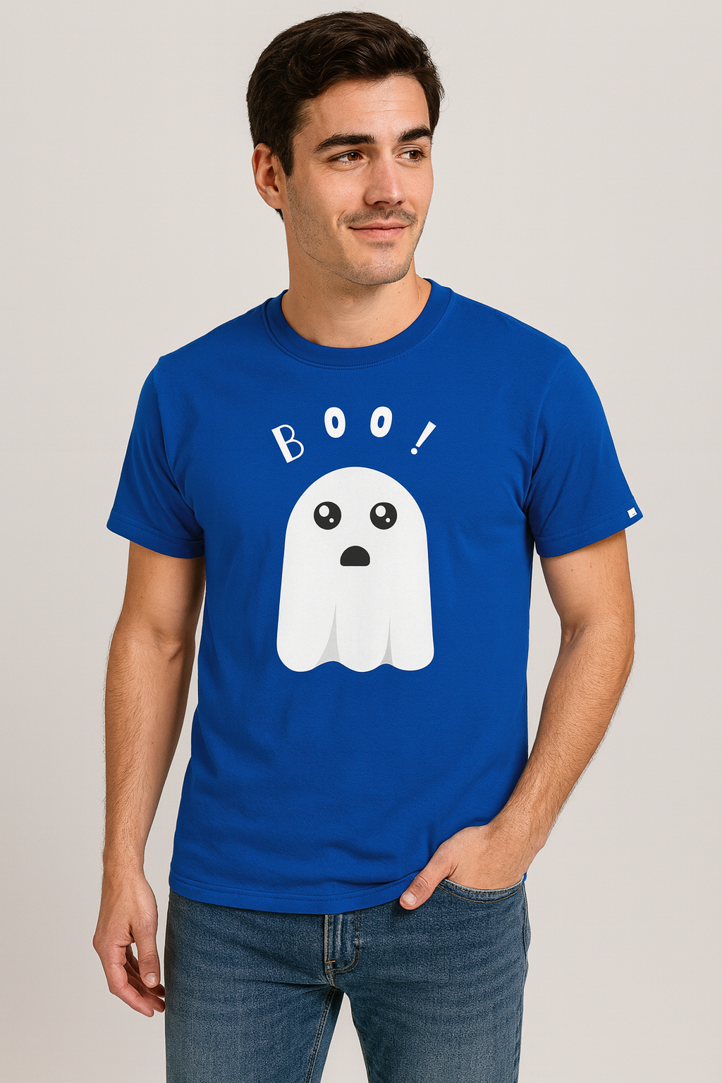 BOO! Cute Ghost Graphic T-Shirt – 100% Cotton | Mad Rakkoon