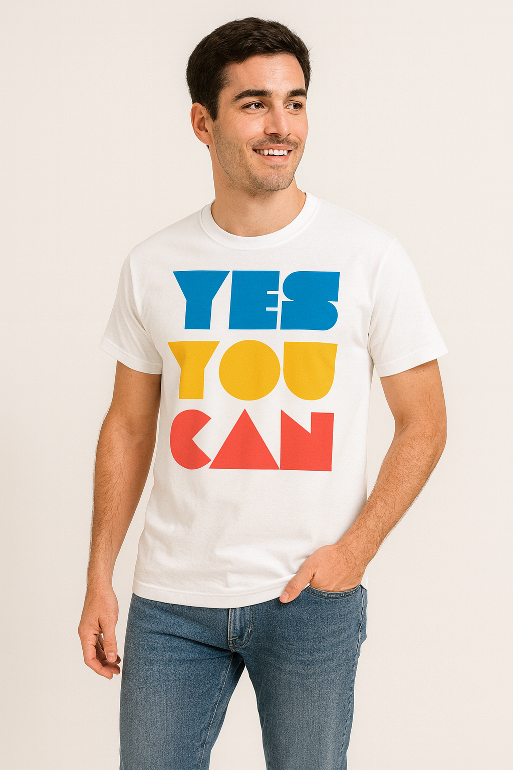 YES YOU CAN – Motivational Black Graphic T-Shirt | Premium Cotton
