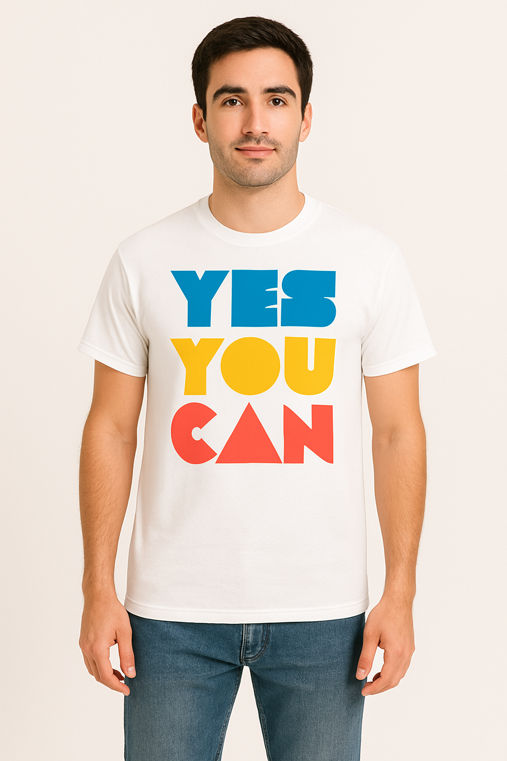 YES YOU CAN – Motivational Black Graphic T-Shirt | Premium Cotton
