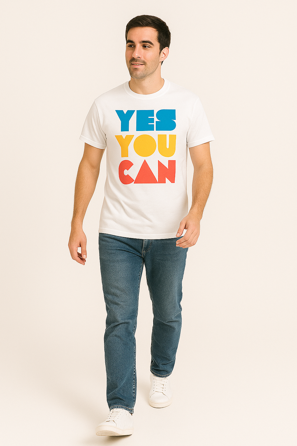 YES YOU CAN – Motivational Black Graphic T-Shirt | Premium Cotton