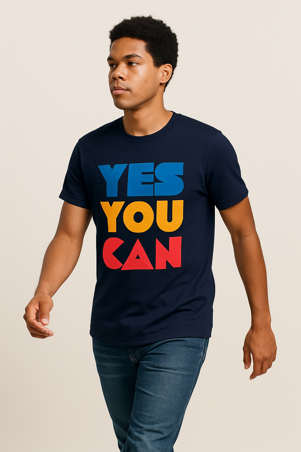 YES YOU CAN – Motivational Black Graphic T-Shirt | Premium Cotton