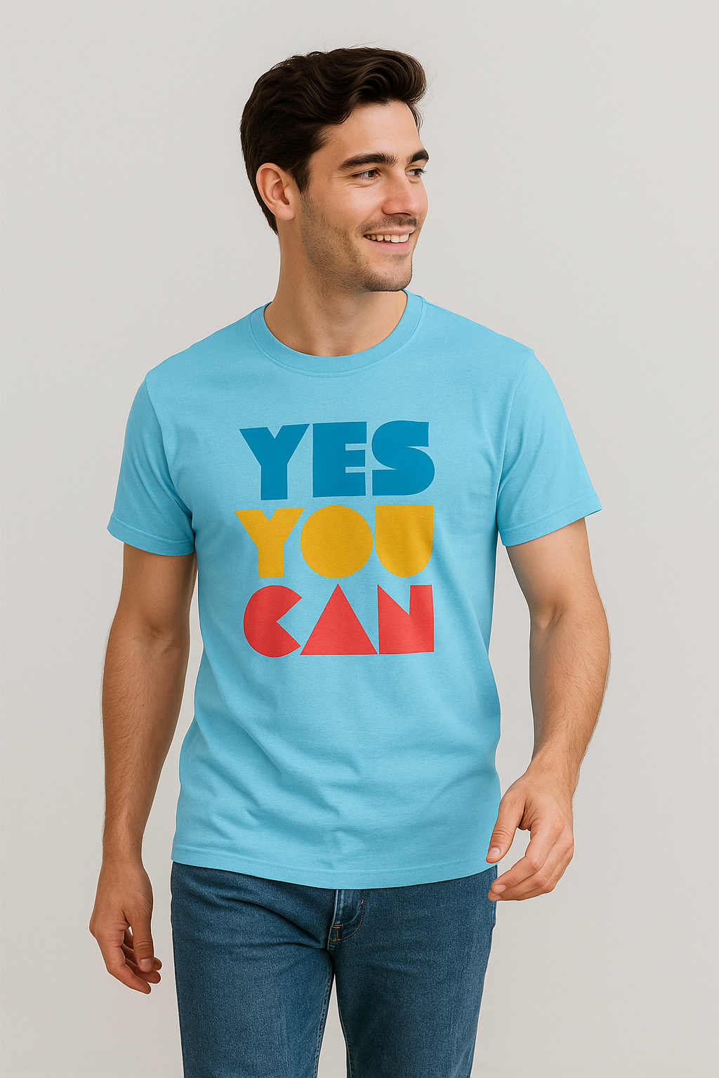 YES YOU CAN – Motivational Black Graphic T-Shirt | Premium Cotton
