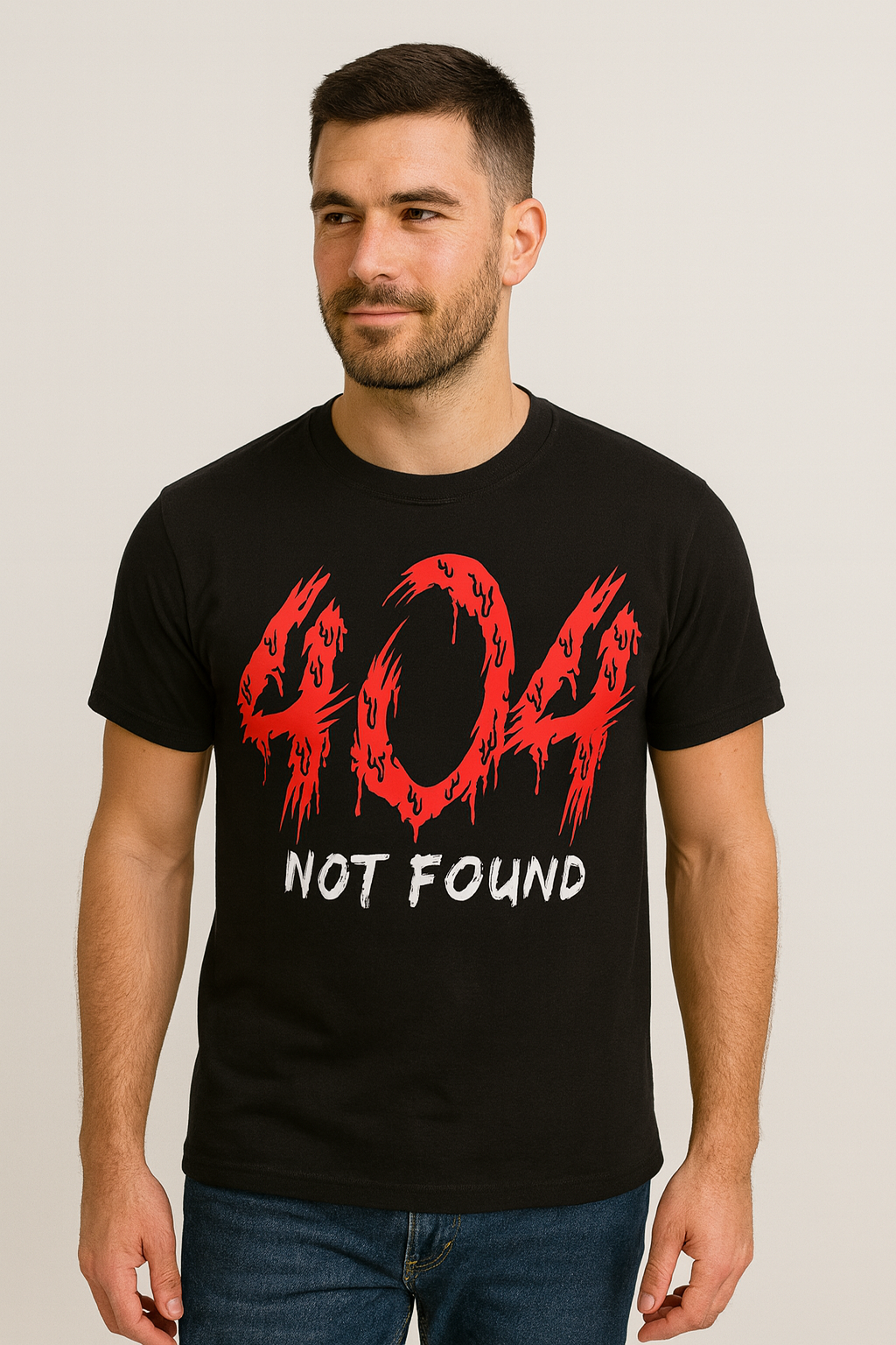 404 Not Found – Black Graphic T-Shirt | Premium Cotton Streetwear