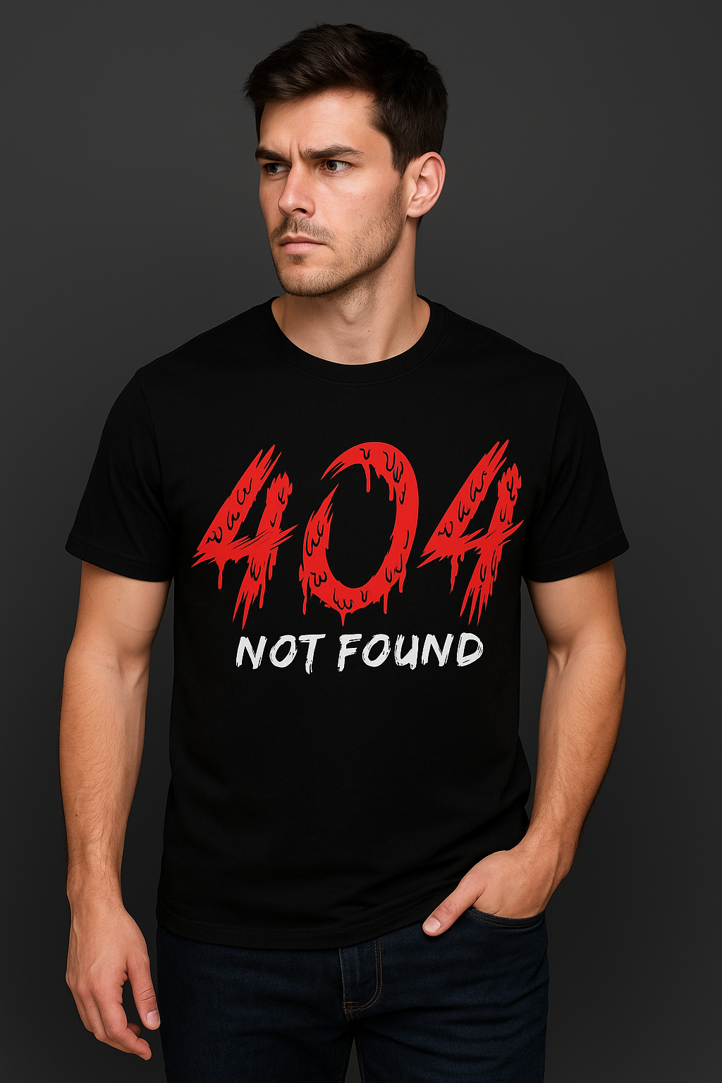 404 Not Found – Black Graphic T-Shirt | Premium Cotton Streetwear