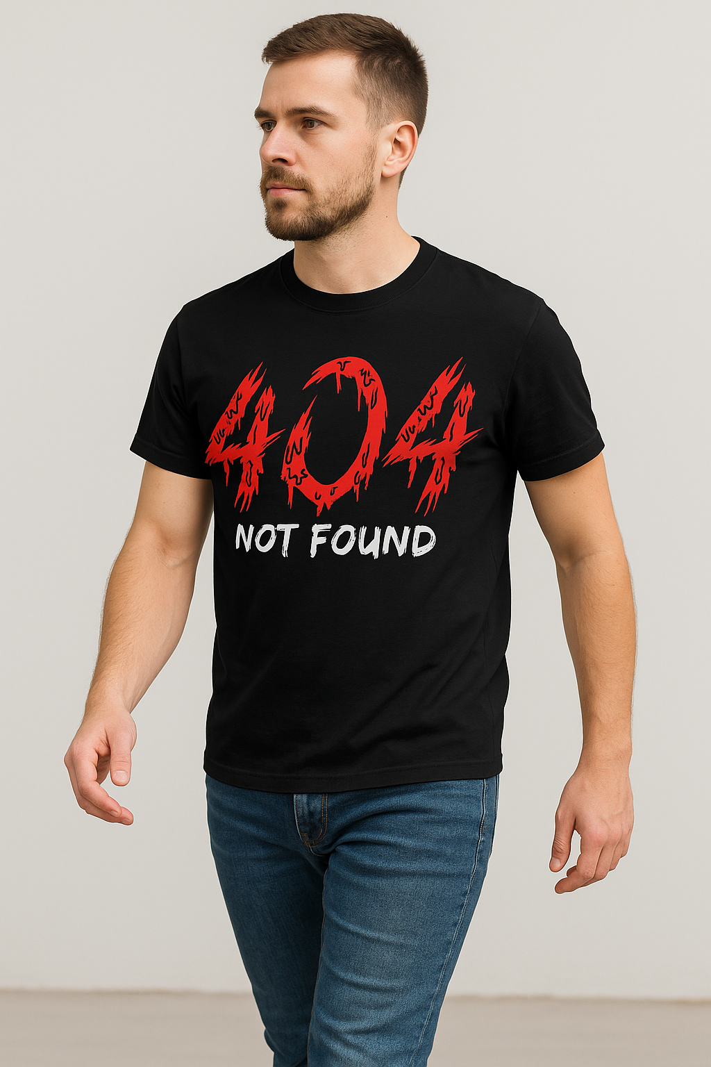 404 Not Found – Black Graphic T-Shirt | Premium Cotton Streetwear