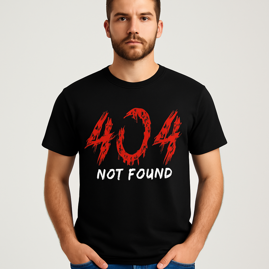 404 Not Found – Black Graphic T-Shirt | Premium Cotton Streetwear
