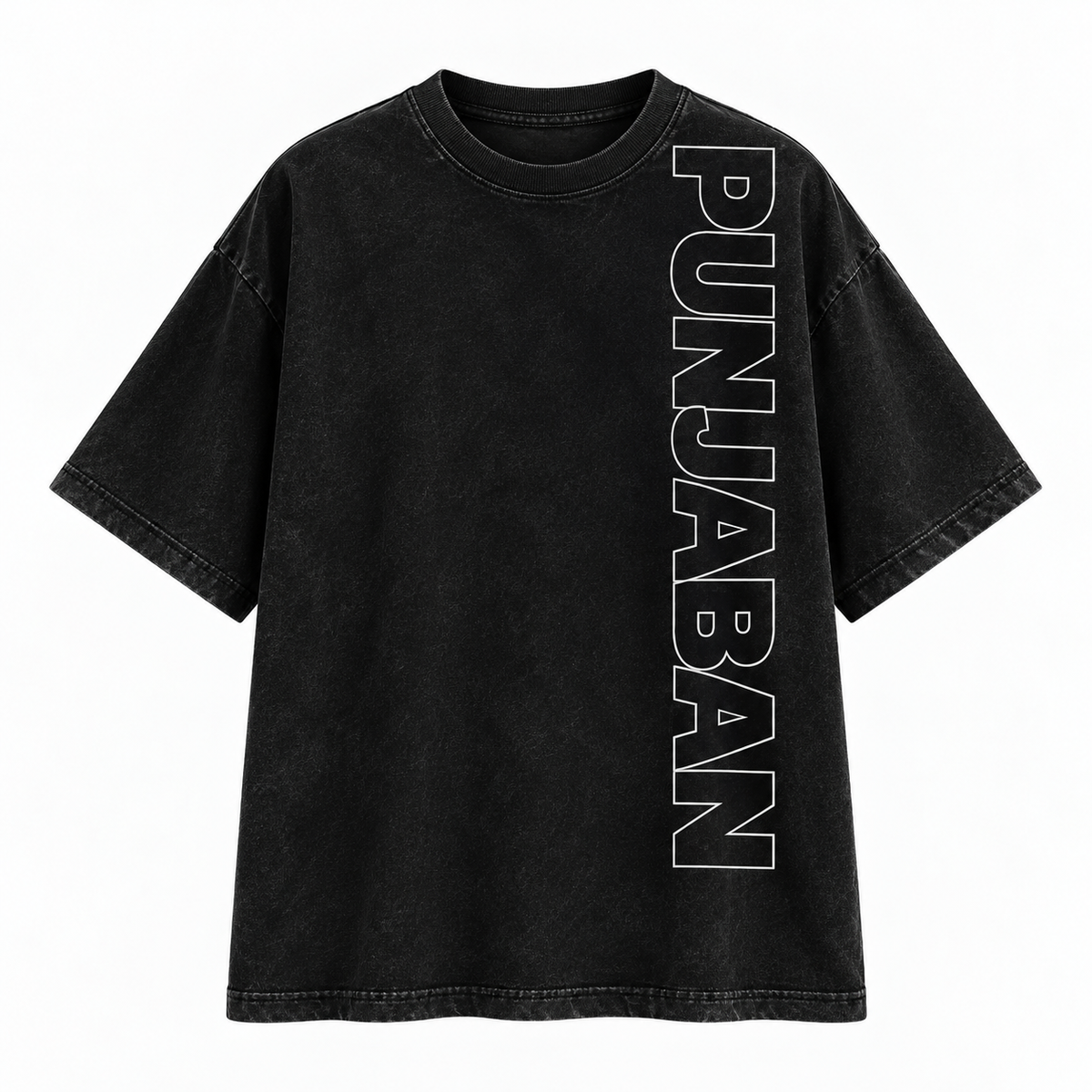 Punjaban Women’s Black Acid Wash Oversized T-Shirt