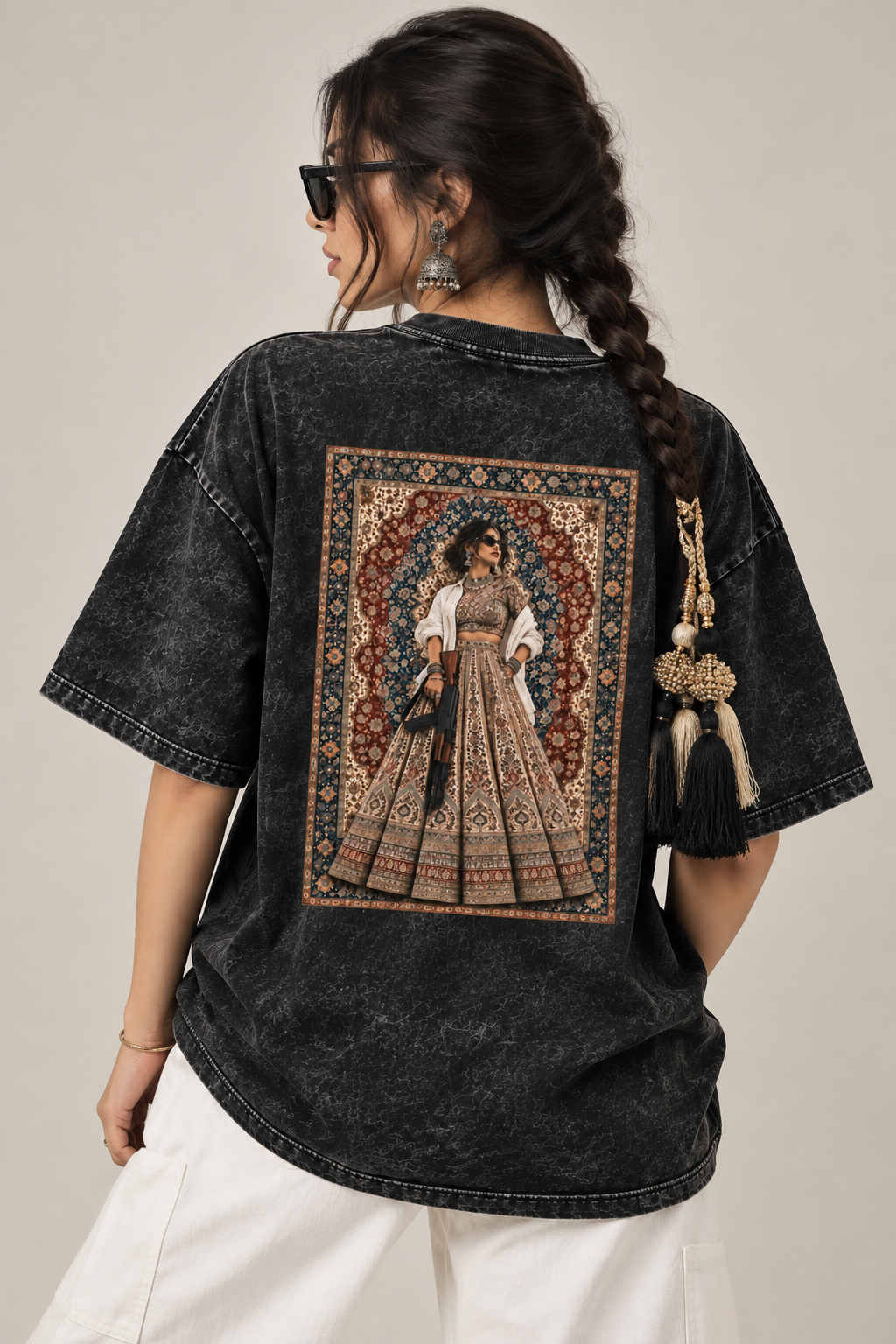 Heritage Women’s Black Acid Wash Oversized T-Shirt