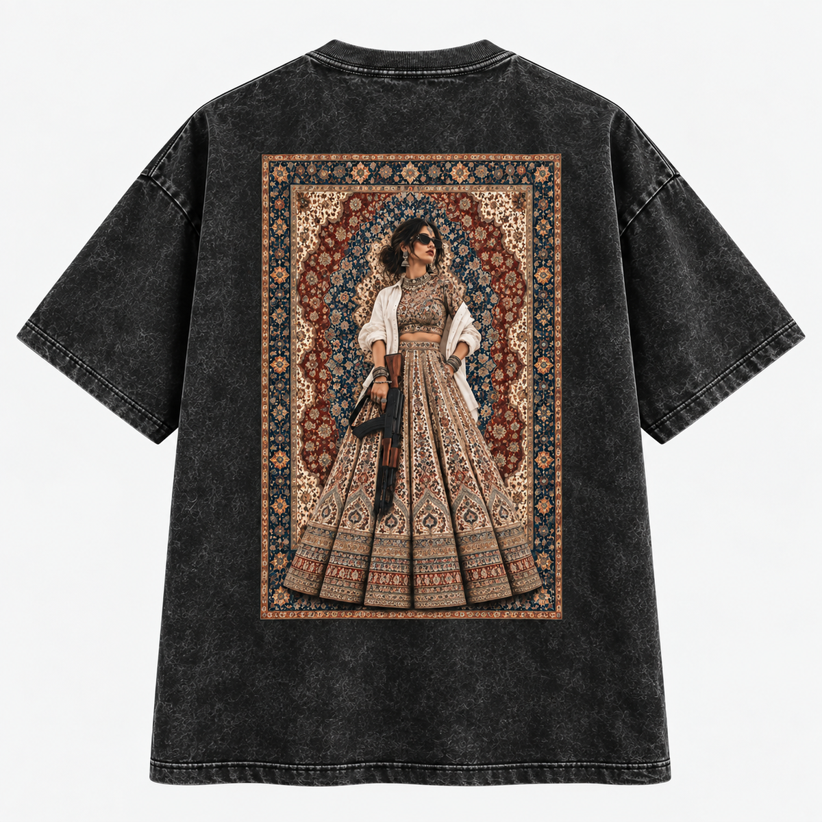Heritage Women’s Black Acid Wash Oversized T-Shirt