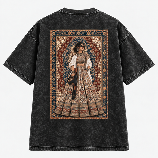 Heritage Women’s Black Acid Wash Oversized T-Shirt