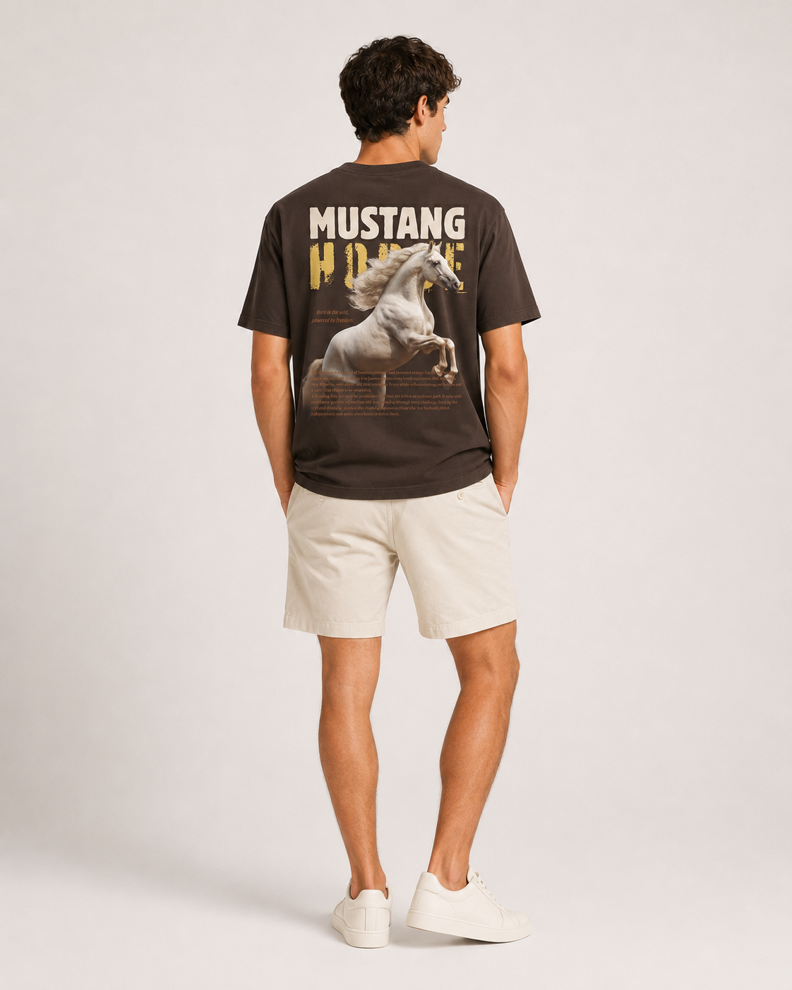 Mustang Horse Graphic T-Shirt – Dark Brown