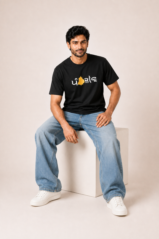 Premium Punjab Punjabi Graphic T-Shirt – Black Tailored Fit Unisex Tee