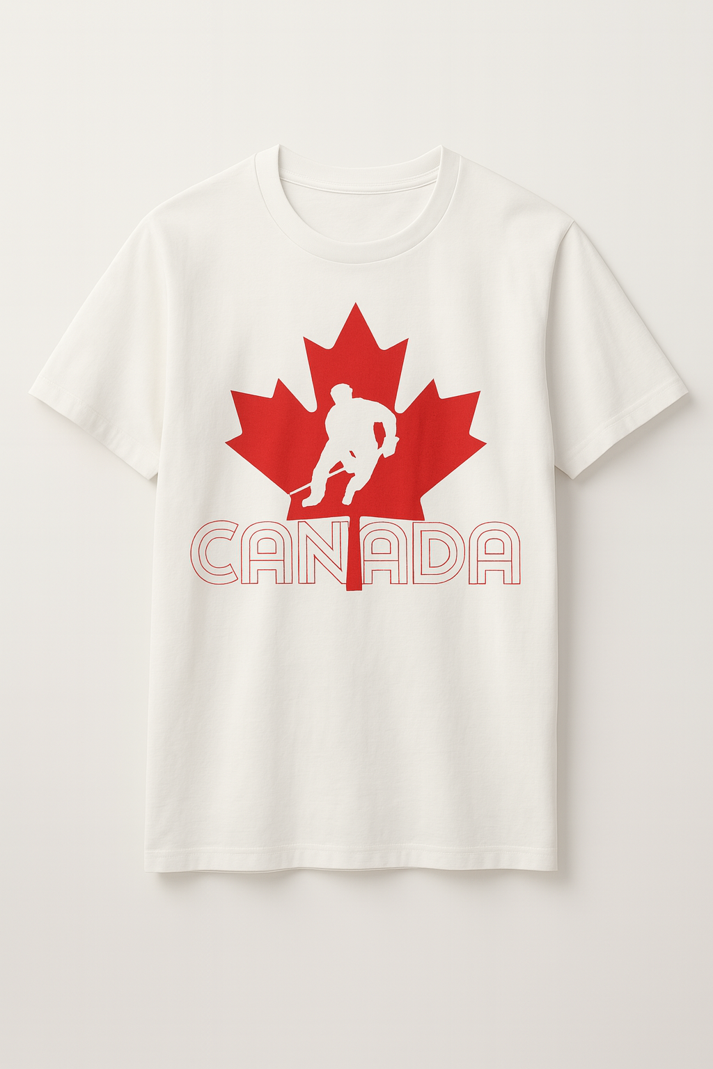 Canada Hockey Maple Leaf T-Shirt 100% Breathable Cotton
