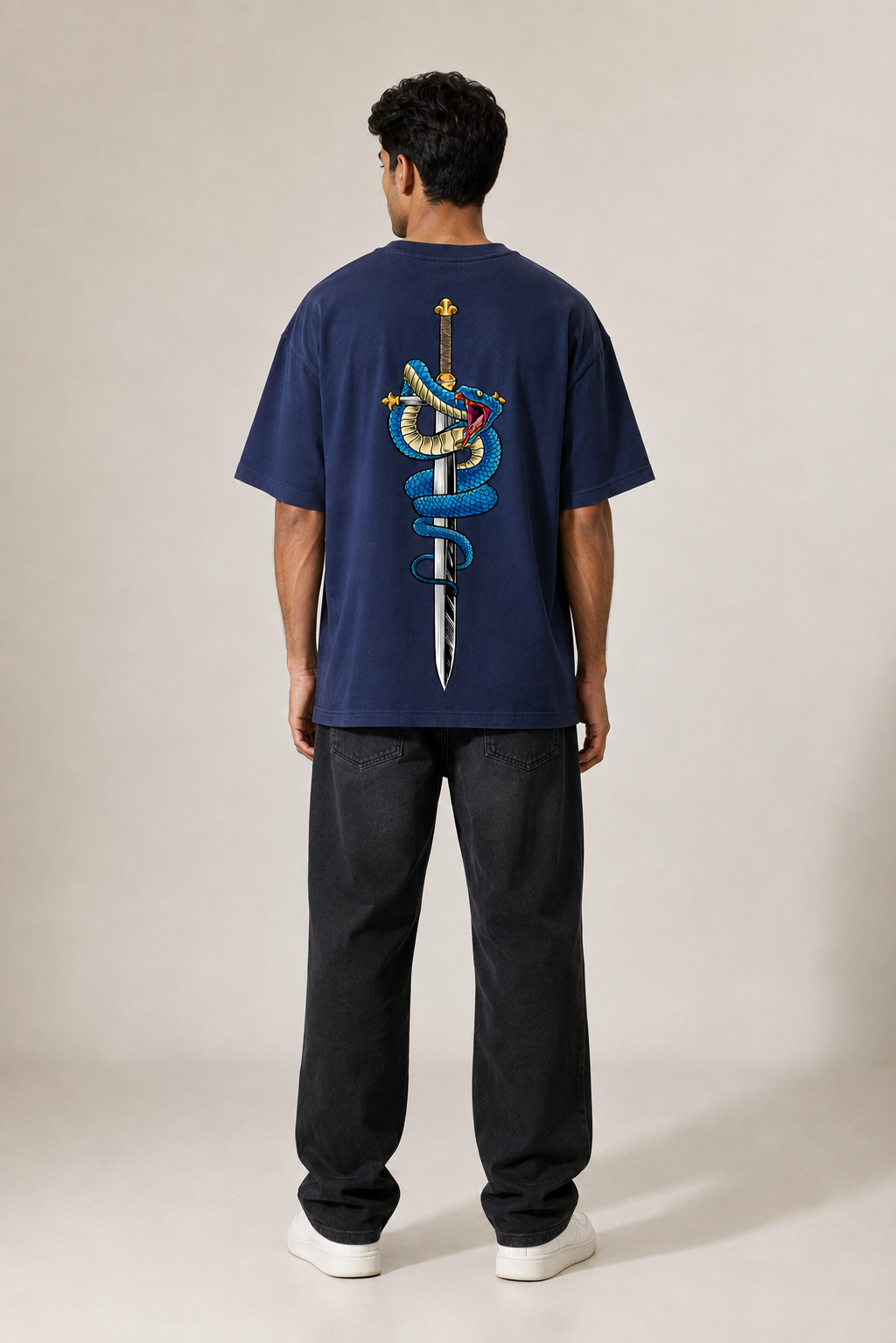 Venom Blade Cotton Tee — Navy