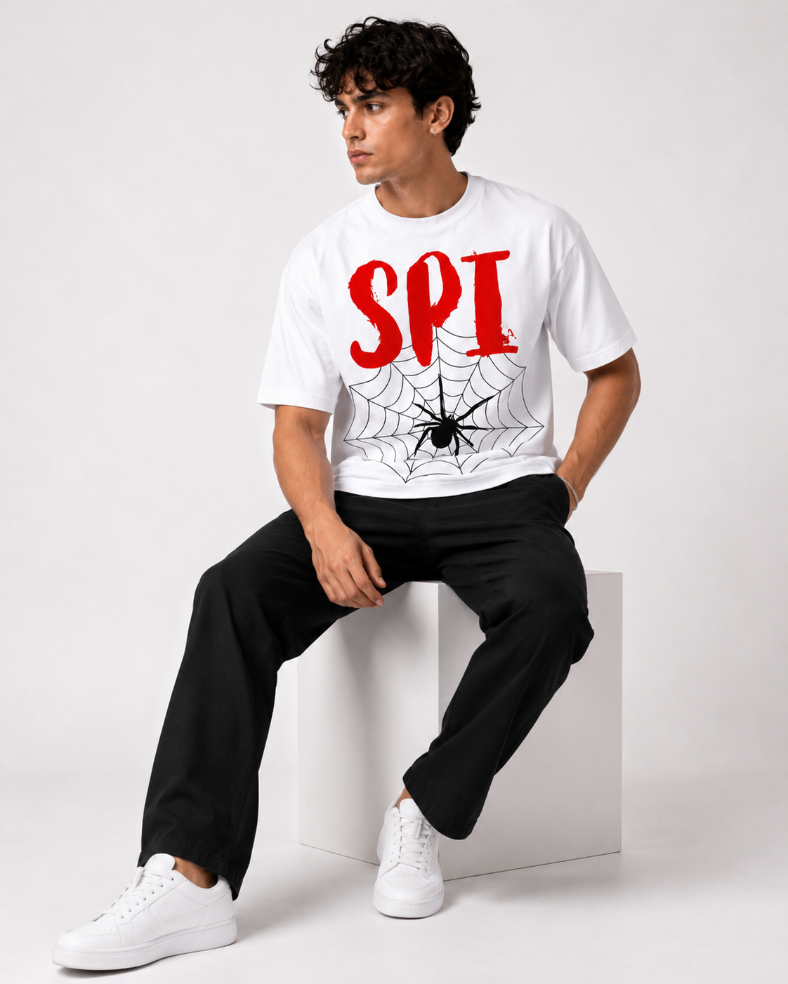 White Graphic Cotton T shirt