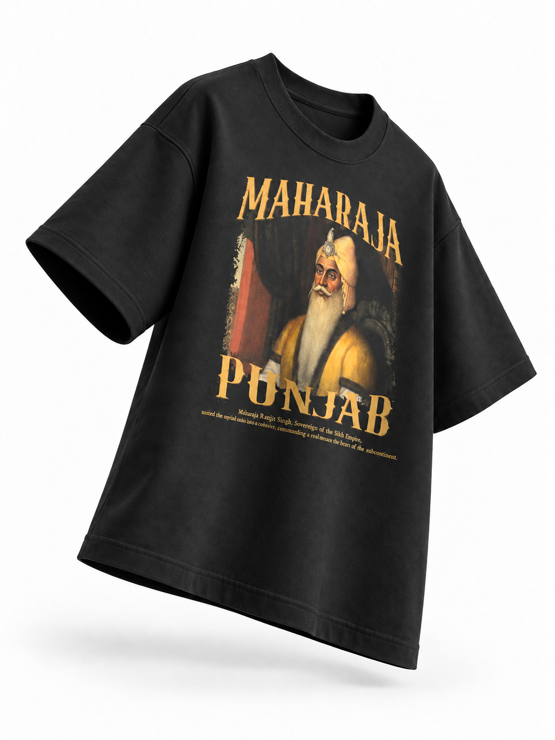 Maharaja Punjab Heritage Relaxed-Fit Cotton T-Shirt – Black
