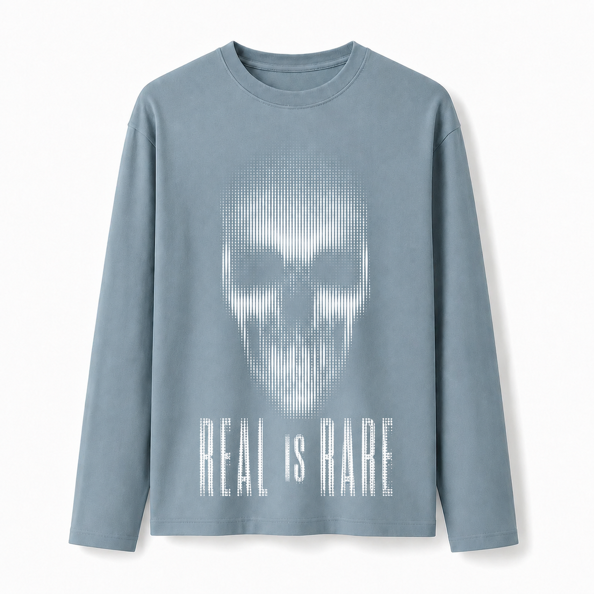 Real Is Rare Skull Graphic 240 GSM Long-Sleeve T-Shirt – Unisex
