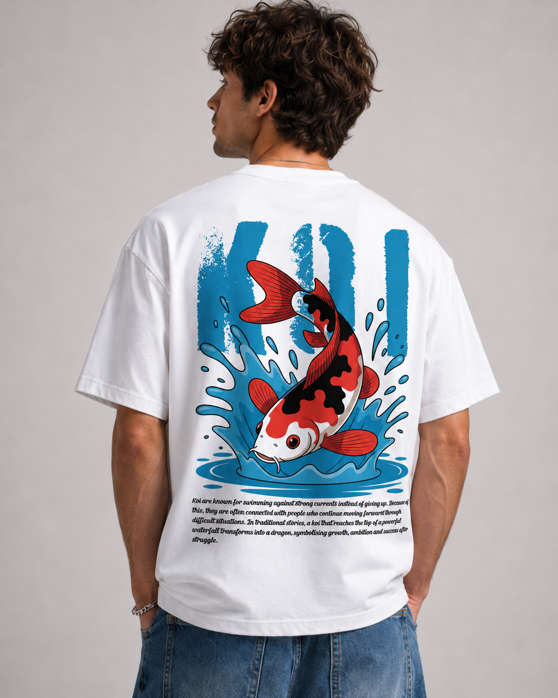 Against the Current Koi Graphic T-Shirt – White