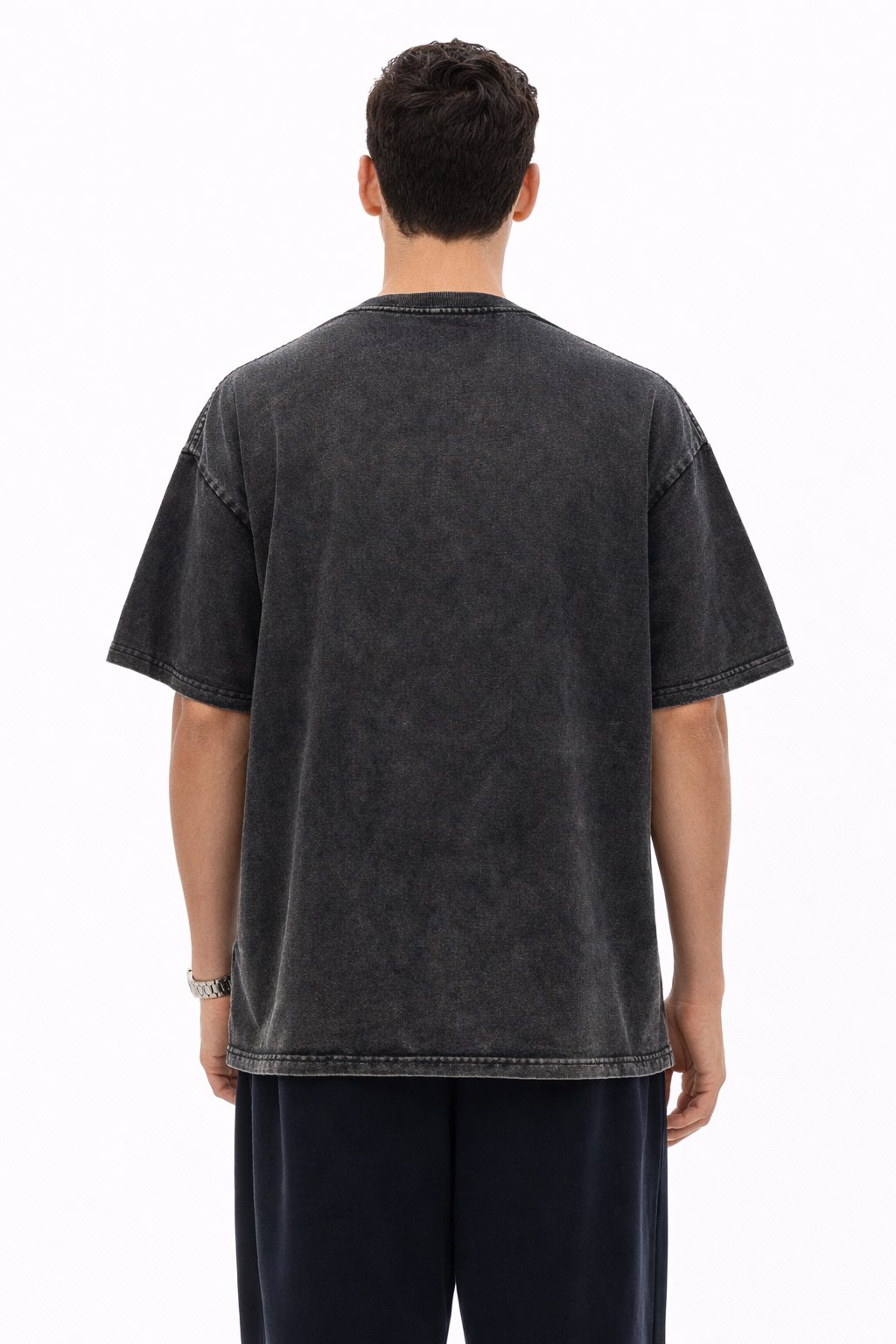 Mad Rakkoon Acid Wash Black Oversized T-Shirt – 240 GSM Heavyweight Relaxed Fit
