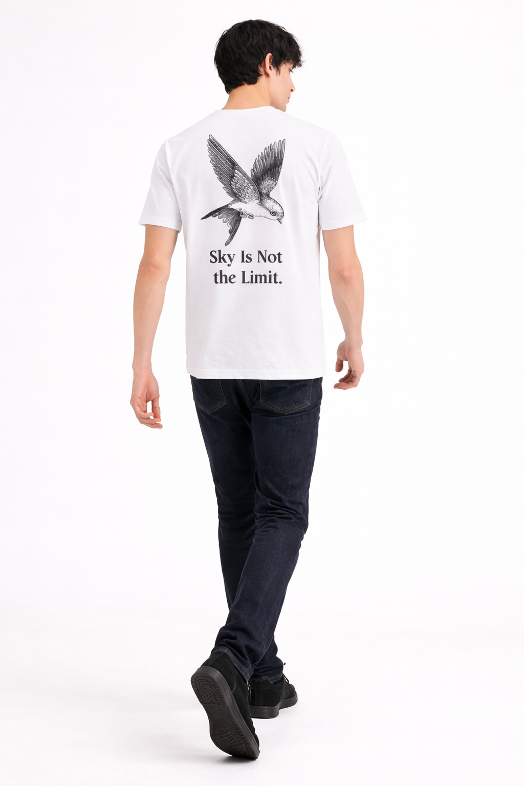 Sky Is Not the Limit White T-Shirt – 220 GSM Relaxed Fit