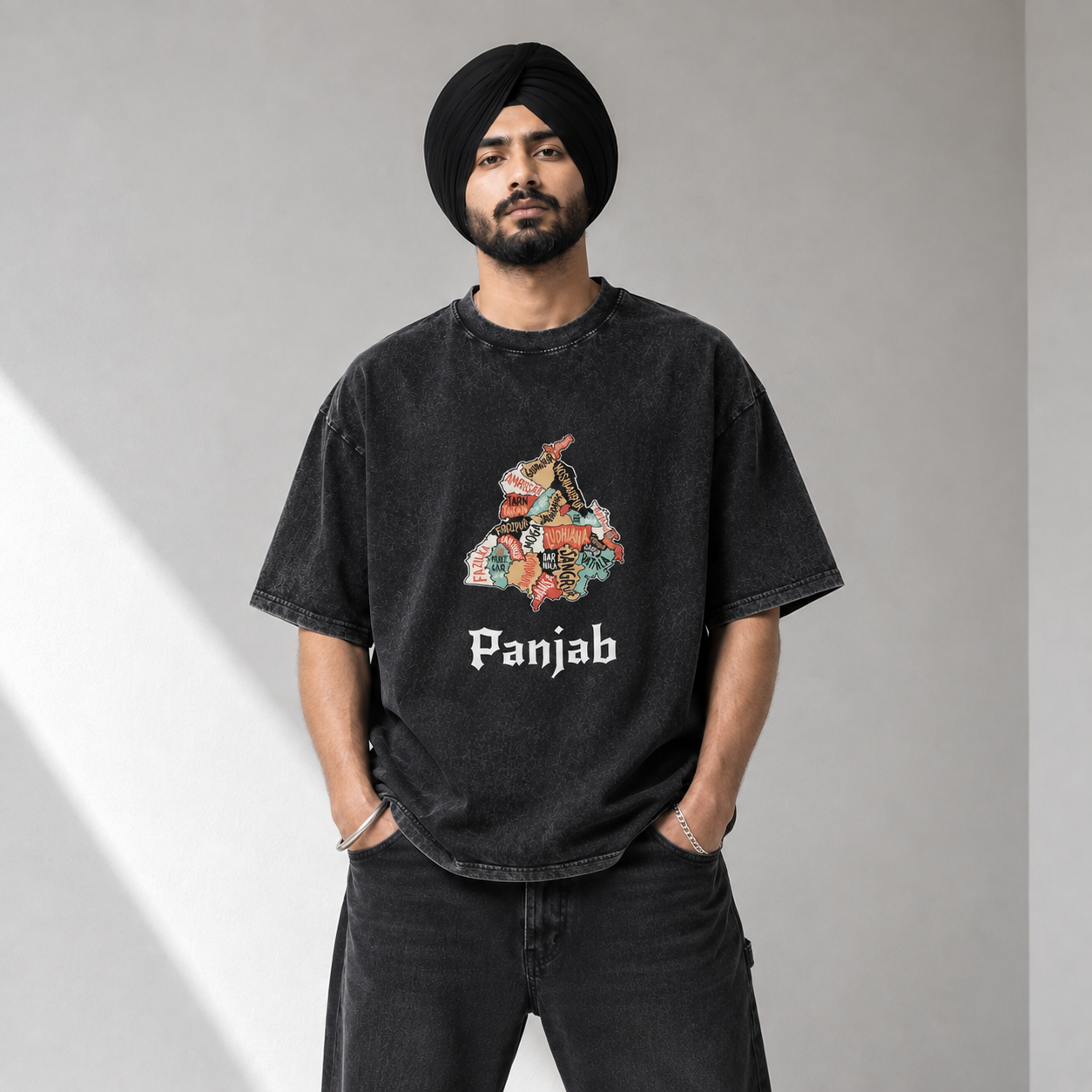 Punjab Districts Embroidered Patch T-Shirt