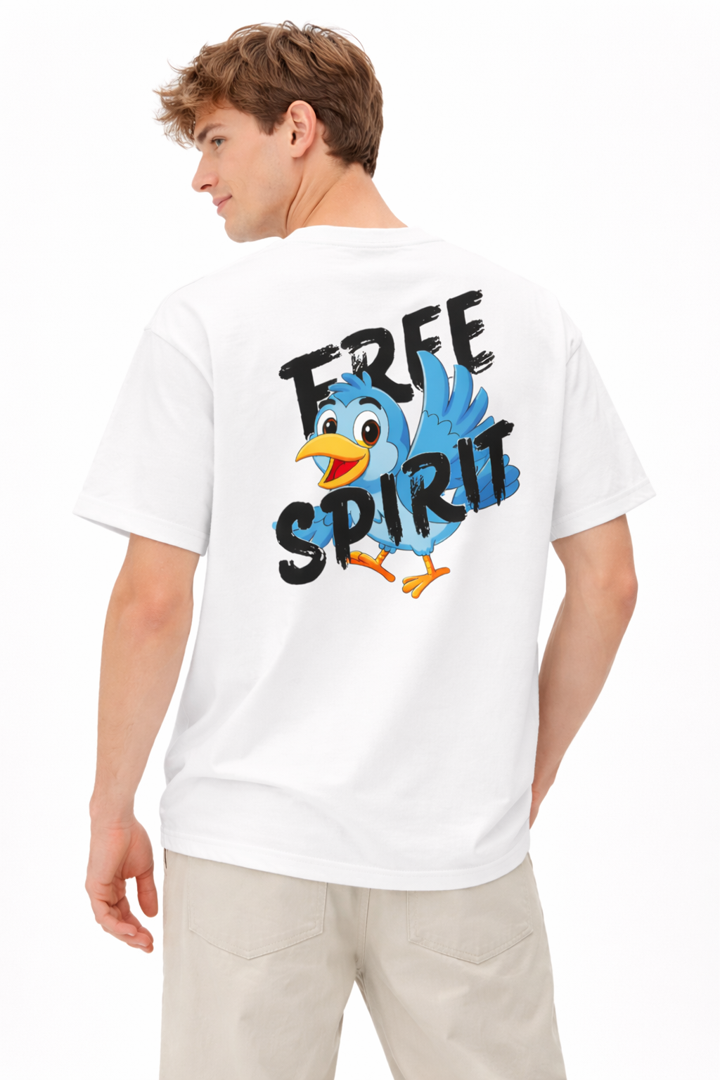Free Spirit Oversized White T-Shirt – 240 GSM Heavyweight Cotton