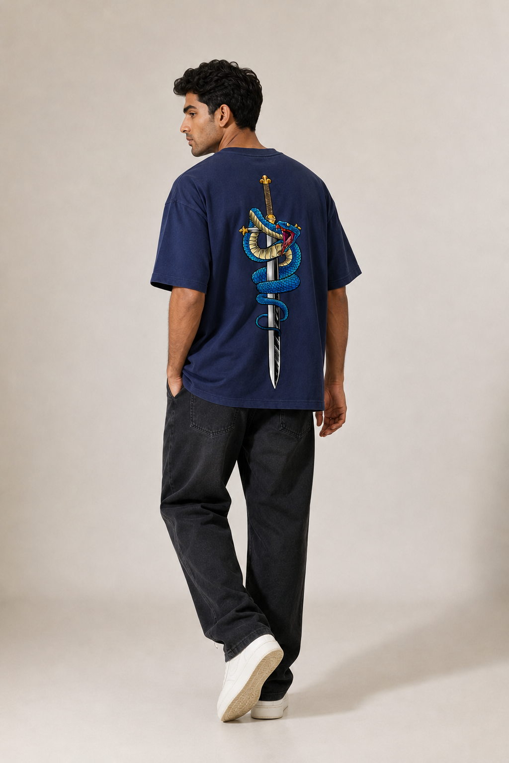 Venom Blade Cotton Tee — Navy