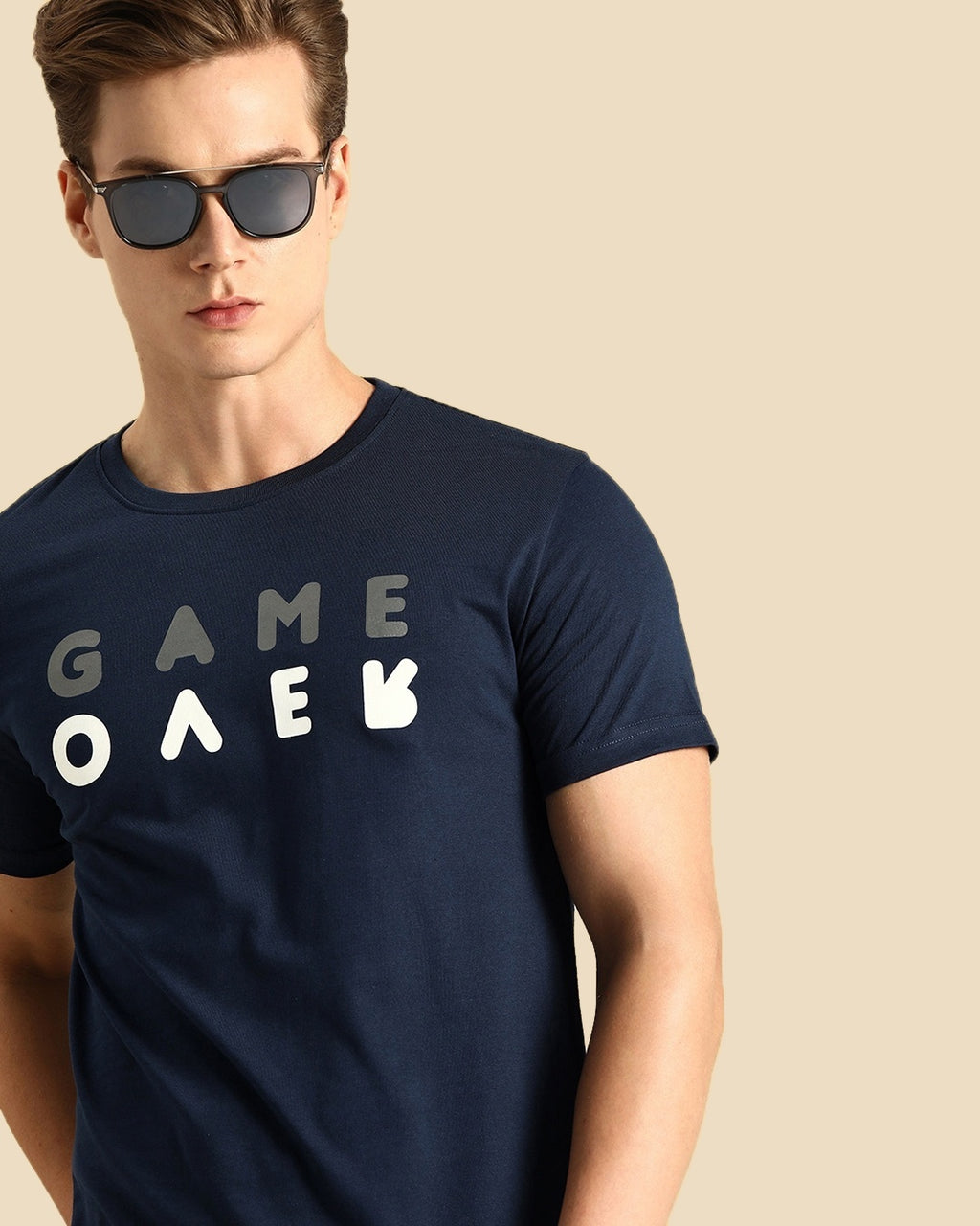 GAME OVER Navy Tee – Premium 100% Cotton | Designed in BC by Mad Rakkoon (Proudly Canadian)
