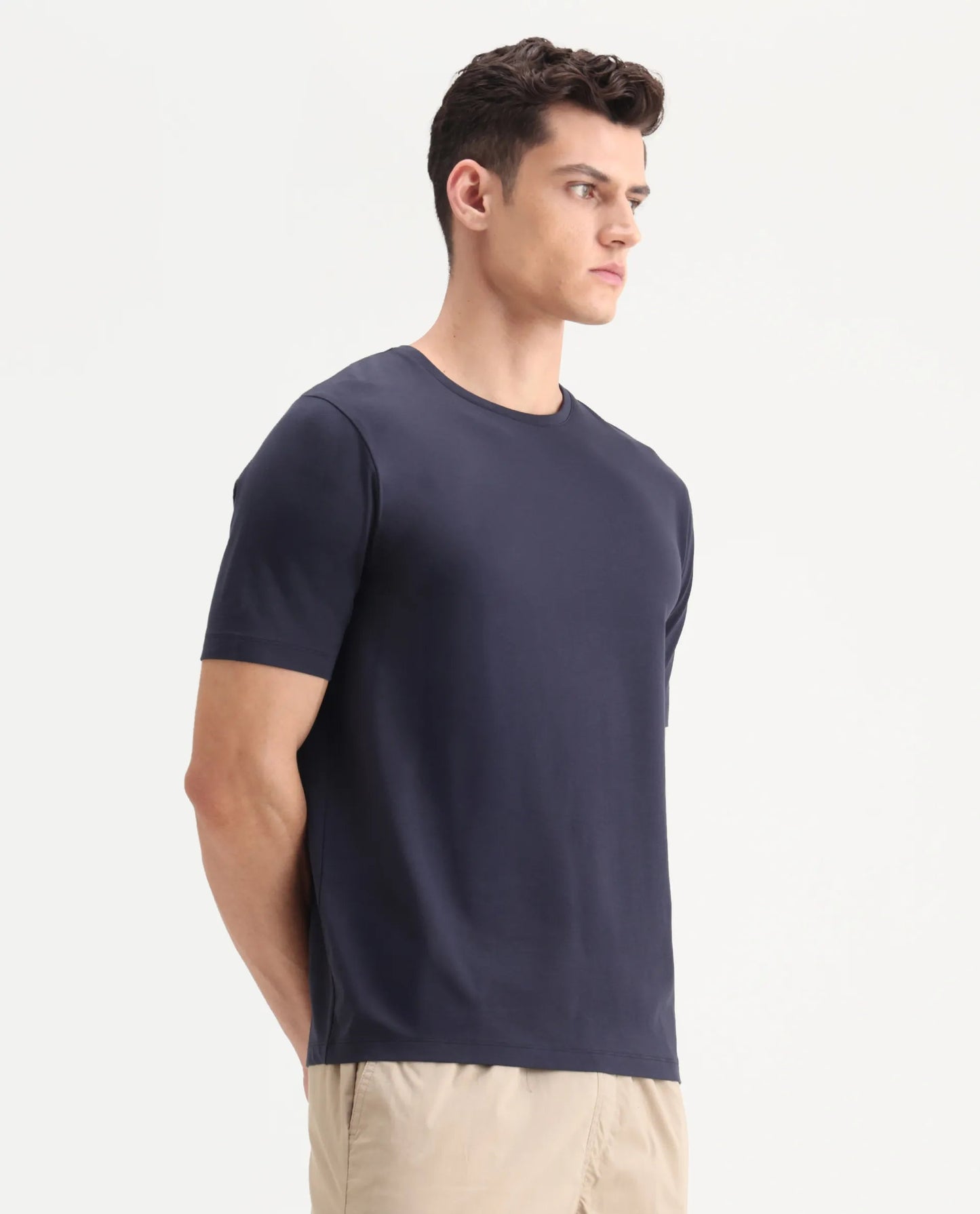 Men’s Navy Blue 220 GSM Premium Cotton T-Shirt – Regular Fit Essential