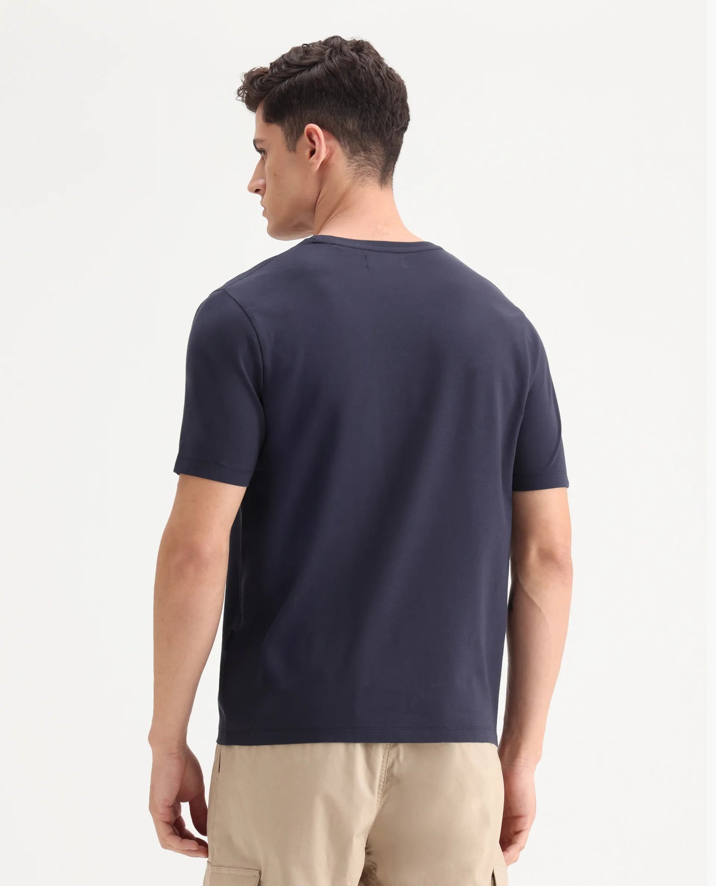 Men’s Navy Blue 220 GSM Premium Cotton T-Shirt – Regular Fit Essential
