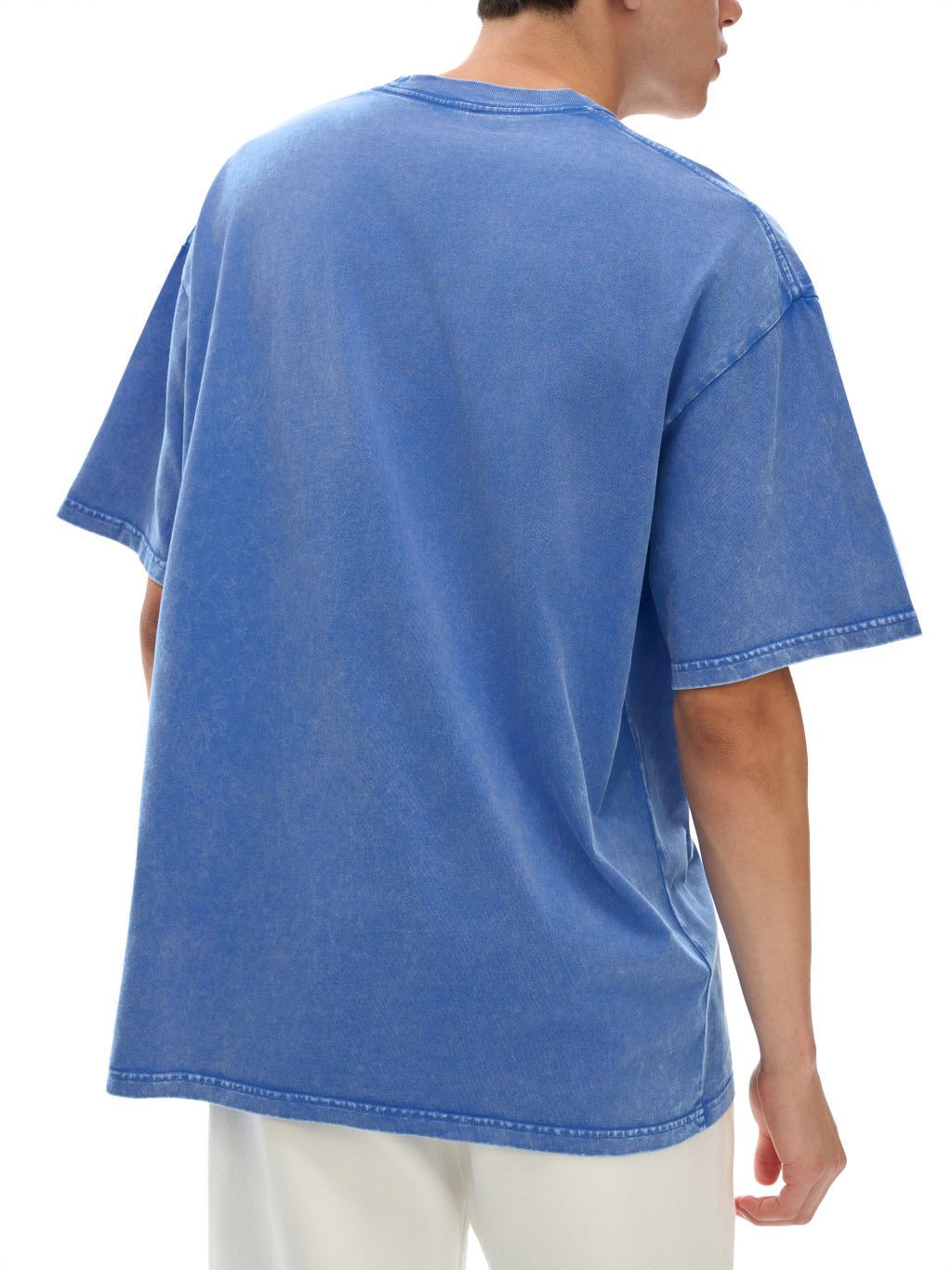 Acid Wash Blue Oversized T-Shirt – 240 GSM Relaxed Fit Unisex Tee