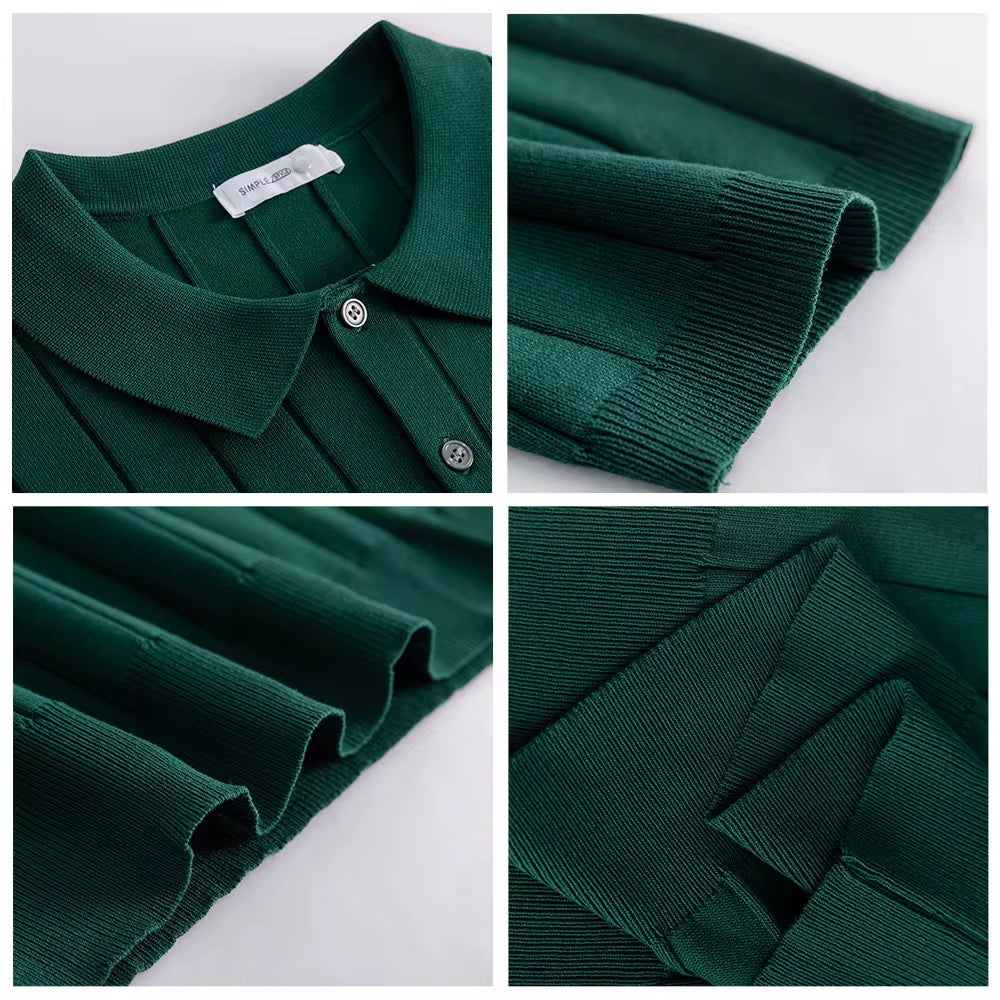 Green Knit Polo T shirt