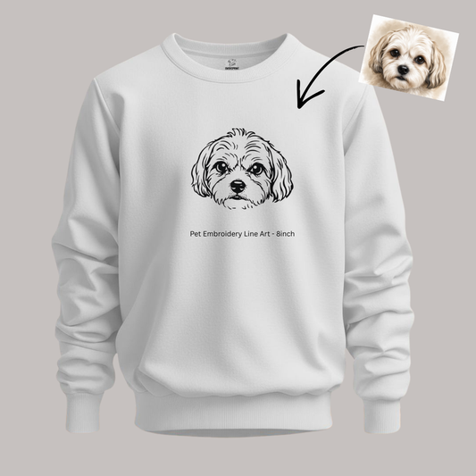 Custom Pet Portrait Embroidered Sweatshirt