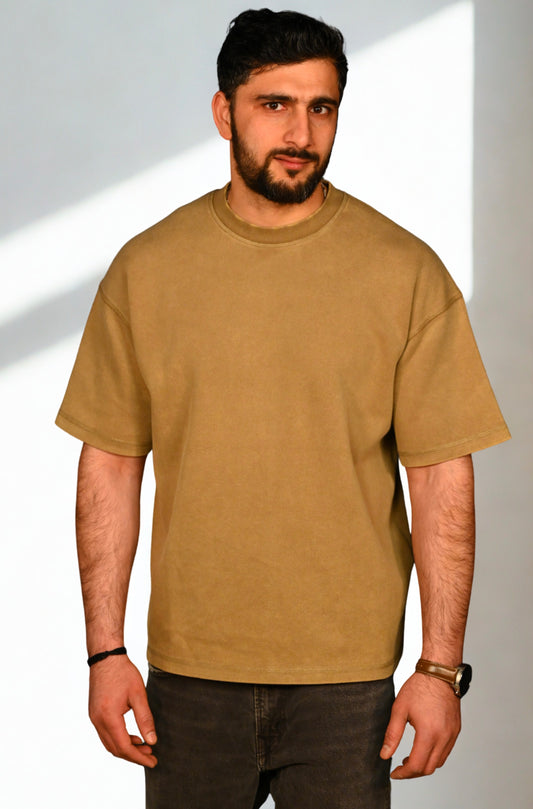 Premium Black Acid Wash Oversized T-Shirt – Heavyweight Luxury Fit 400gsm